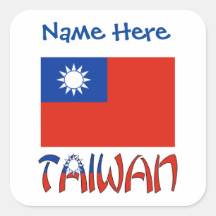 Personalised Taiwan Flag Label Sticker
