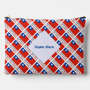 Personalised Taiwan ROC Tiled Ancestry Travel Accessory Pouch