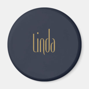 Personalised Tall Elegance Gold Linda Magnet