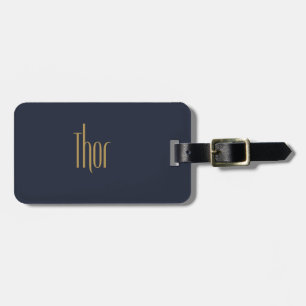 Personalised Tall Elegance Gold Thor Luggage Tag