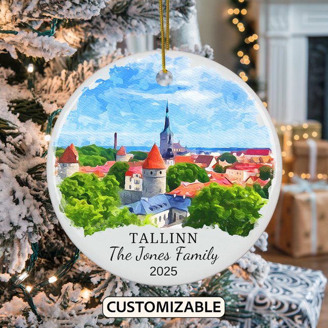 Personalised Tallinn Ornament, Estonia Ceramic Ornament (Creator Uploaded)