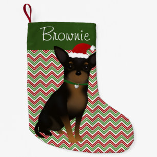 Personalised Tan & Black Chihuahua Small Christmas Stocking