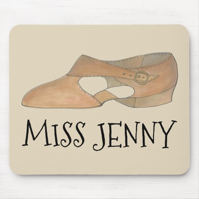 Personalised Tan Lyrical Shoe Dance Teacher Gift Mouse Pad (Front)