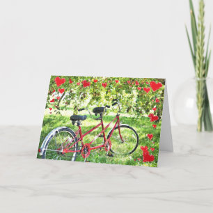 Personalised Tandem Bike Congratulation on Wedding Holiday Card