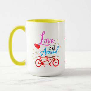 Personalised Tandem Bike Love Is All Around Mug