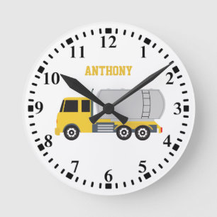 Personalised Tanker Truck Transportation Trucks Round Clock