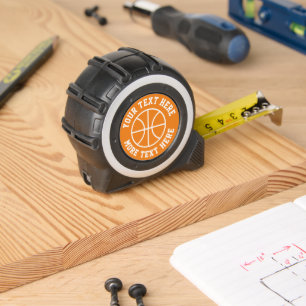 Personalised tape measure with basketball logo 1