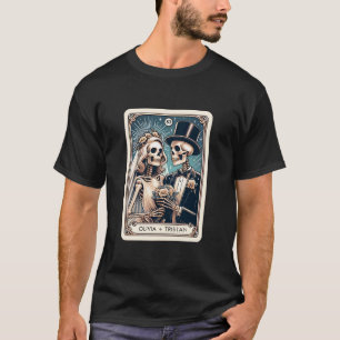Personalised Tarot Theme Wedding Newlyweds Black T-Shirt