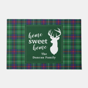 Personalised Tartan Christmas Plaid Sweet Home Doormat