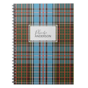 Personalised Tartan Clan Anderson Plaid Check Notebook