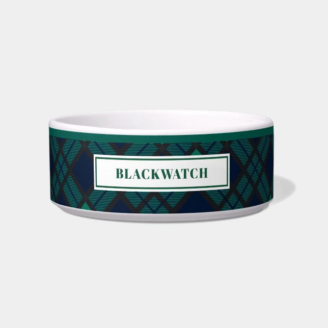 Personalised Tartan Clan Blackwatch Plaid Pattern Bowl (Front)