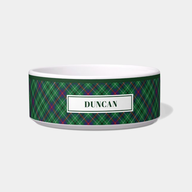 Personalised Tartan Clan Duncan Plaid Pattern Bowl (Front)