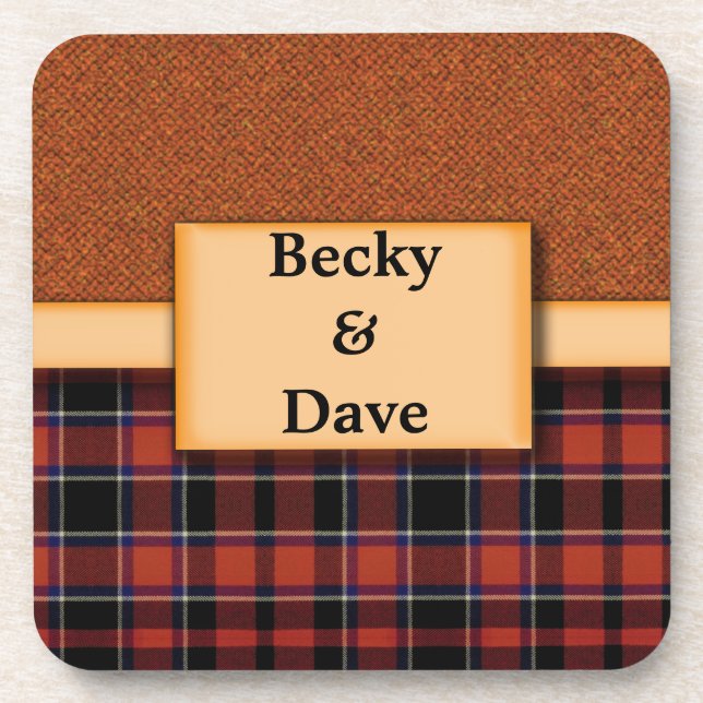 Personalised Tartan Coasters (Front)