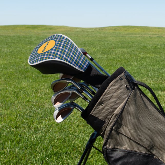 Personalised Tartan Golf Driver Cover (In Situ)