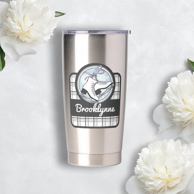Personalised Tartan Ice Skating Insulated Tumbler (Creator Uploaded)