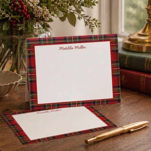 Personalised Tartan Note Card with Plaid Backgroun (Creator Uploaded)