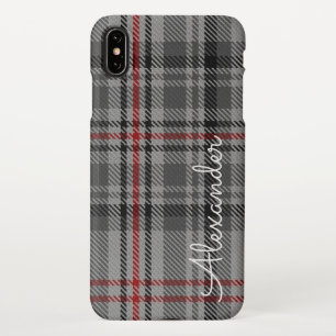 Personalised TARTAN Plaid Handwritten Name Modern iPhone Case
