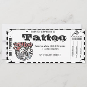 Personalised Tattoo Gift Certificate gift card