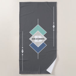 Personalised Taupe Elegant Beach Towel