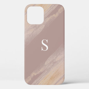Personalised Taupe Mauve Neutral Modern Simple iPhone 12 Pro Case
