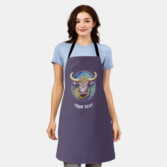 Personalised Taurus Zodiac  Apron (Worn)