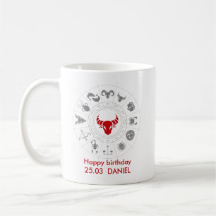 Personalised Taurus Zodiac Birthday Gift Coffee Mug