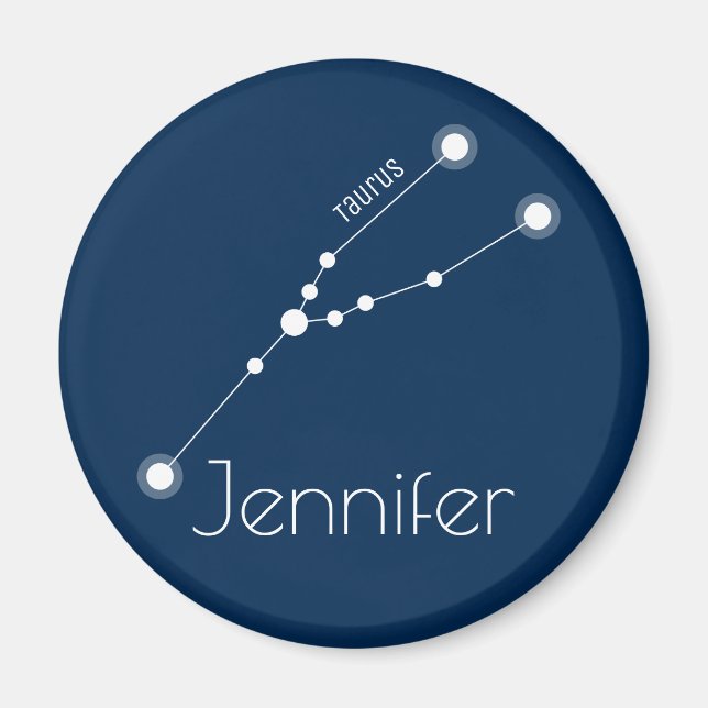 Personalised Taurus Zodiac Constellation Magnet (Front)