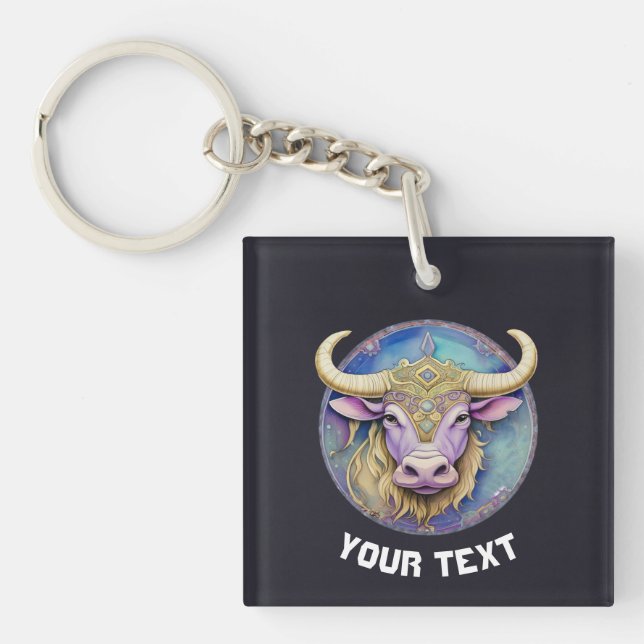 Personalised Taurus Zodiac  Key Ring (Front)