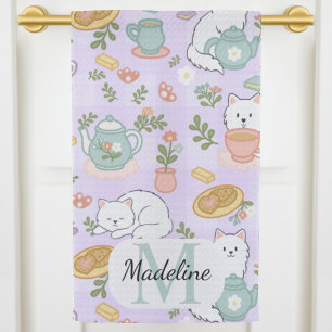 Personalised Tea & Baker Cat Monogram Towel