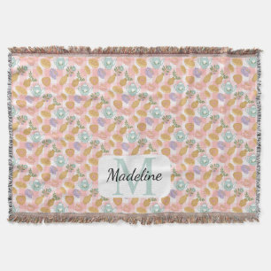 Personalised Tea & Baker Monogram Throw Blanket