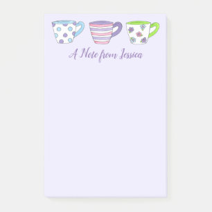 Personalised Tea Time Party Cup Teacup Post Its Post-it Notes