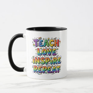 Personalised Teach Love Inspire Repeat Teacher Mug