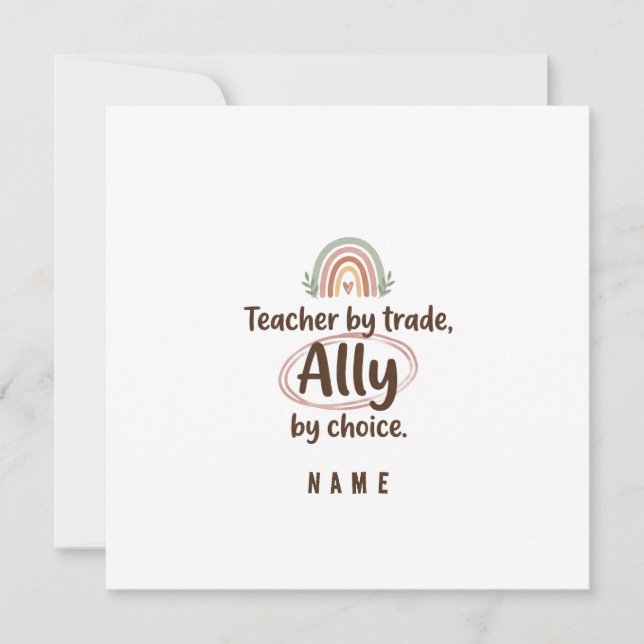 Personalised Teacher Ally Invitation  Announcement (Front)