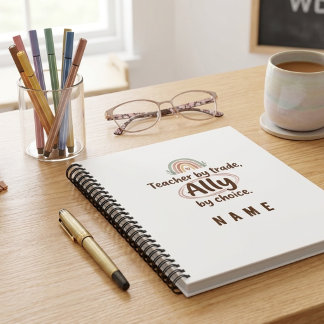 Personalised Teacher Ally Notebook - Custom Name S