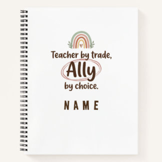 Personalised Teacher Ally Notebook - Custom Name S