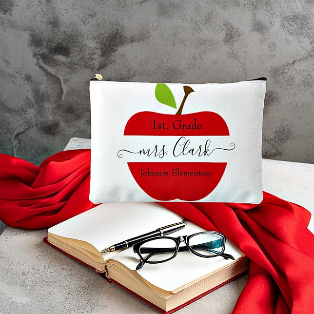 Personalised teacher apple  accessory pouch (Creator Uploaded)