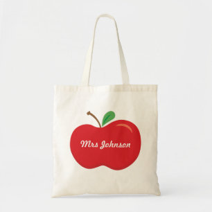 Personalised Teacher Apple Tote Bag