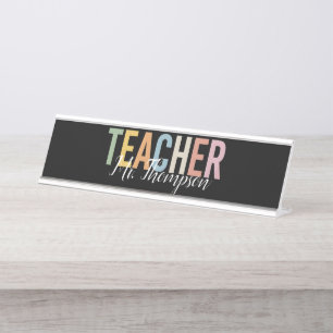 Personalised Teacher Appreciation Back to School  Desk Name Plate