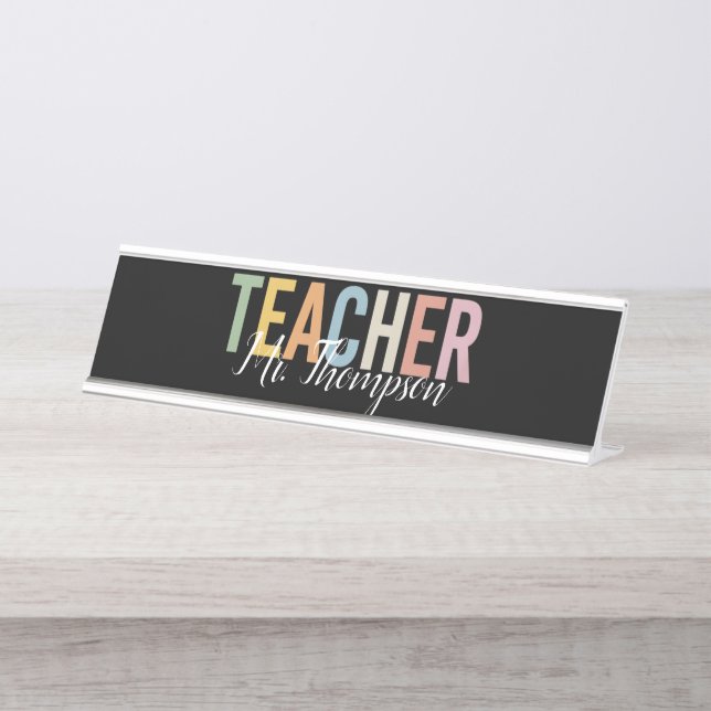 Personalised Teacher Appreciation Back to School  Desk Name Plate (Front)