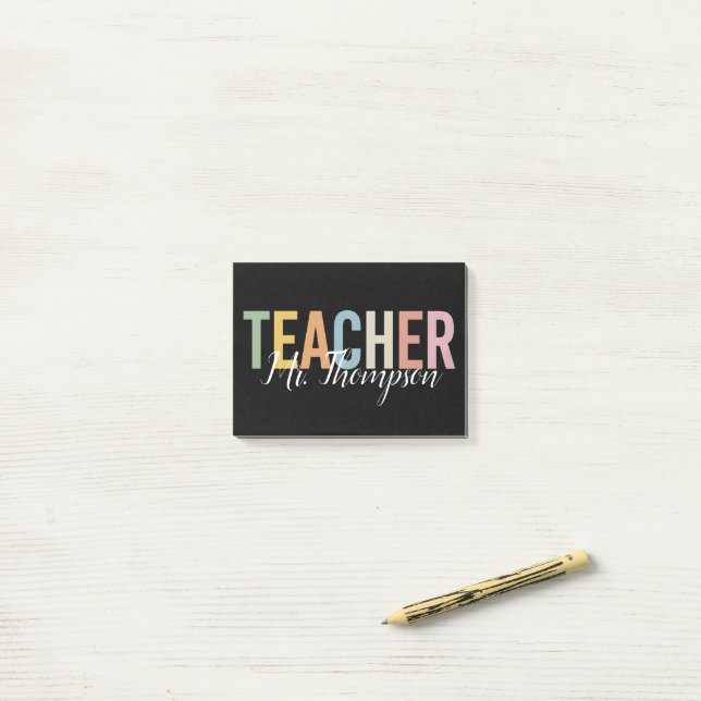 Personalised Teacher Appreciation Back to School  Post-it Notes (On Desk)