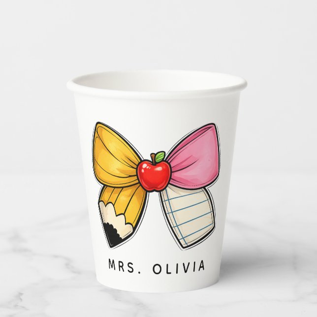 Personalised Teacher Appreciation | Custom Teacher Paper Cups (Front)