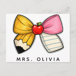 Personalised Teacher Appreciation Custom Teacher Postcard