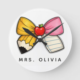 Personalised Teacher Appreciation Custom Teacher Round Clock