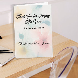 Personalised Teacher Appreciation Folded Thank You Card