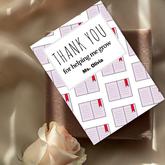 Personalised Teacher Appreciation Gift Custom Name Thank You Card (Creator Uploaded)