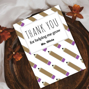 Personalised Teacher Appreciation Gift custom Name Thank You Card