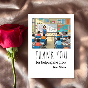 Personalised Teacher Appreciation Gift Custom Name Thank You Card