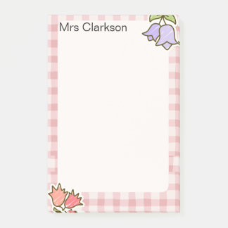 Personalised Teacher Appreciation Gift Pink  Post-it Notes