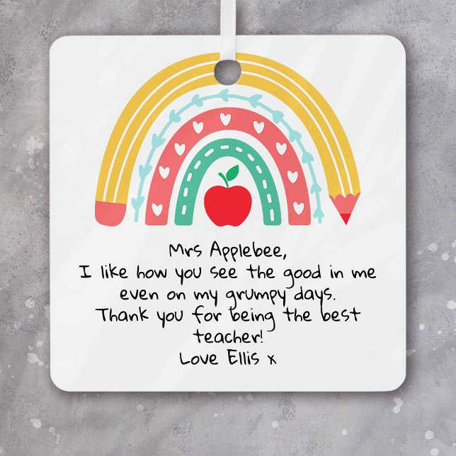 Personalised Teacher Appreciation  Metal Tree Decoration (Creator Uploaded)