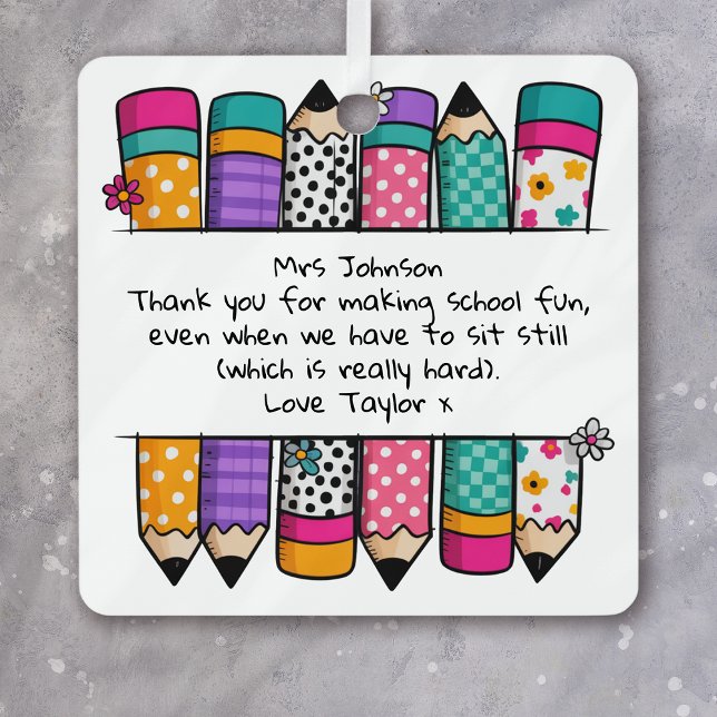 Personalised Teacher Appreciation  Metal Tree Decoration (Creator Uploaded)